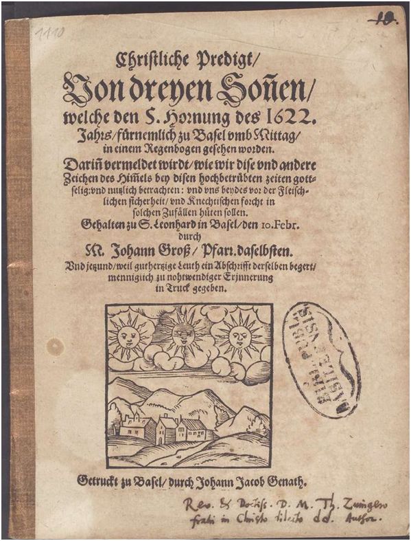 Johann Gross: Christliche Predigt, Basel 1622 [VD17 23:698780Z]